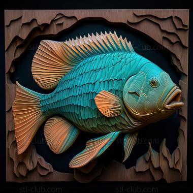 3D model st Cichlid parrot fish (STL)